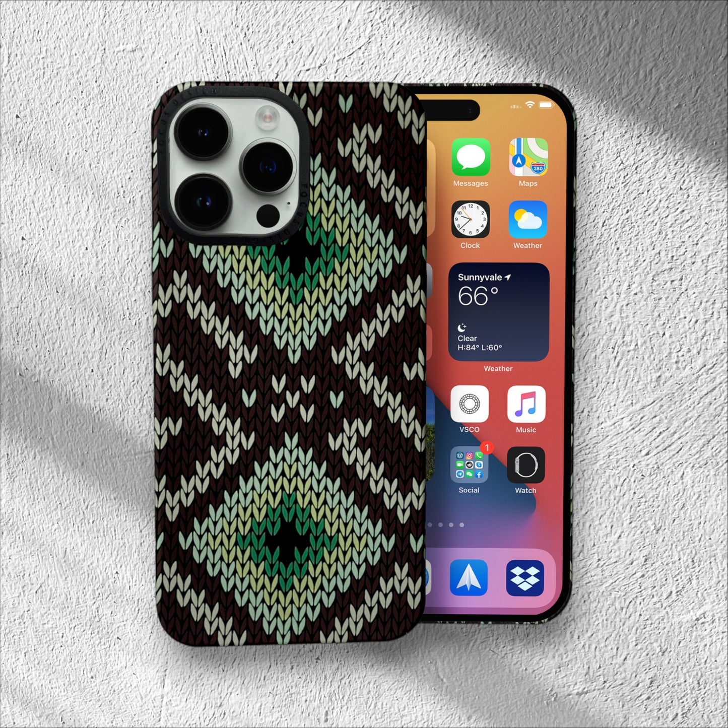 bubo Case for iPhone 14/15 (Compatible with Magsafe) - Knit Kevlar Carbon Fiber PC - Shock & Drop Absorbent, Scratch-Resistant