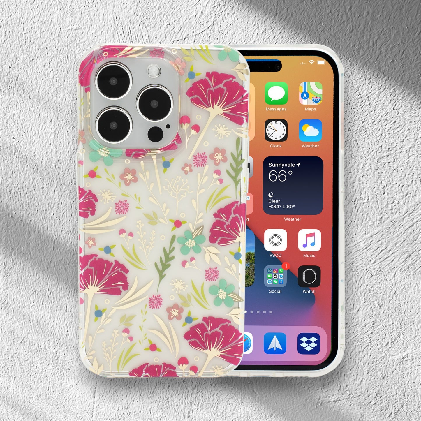 bubo Case for iPhone 14/15 - Burning Flowers - PC-TPU- Shock & Drop Resistance